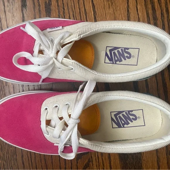 Vans Women's Pink and White Sneakers - Picture 3 of 4